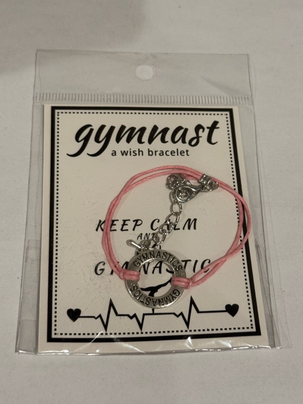 NWT Gymnast Wish Pink Bracelet- “Keep Calm and do Gymnastics”